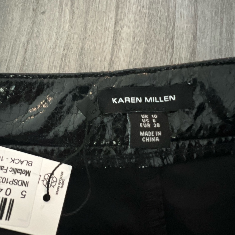 Karen Millen Metallic Faux Leather Mini Skirt - Picture 6 of 8